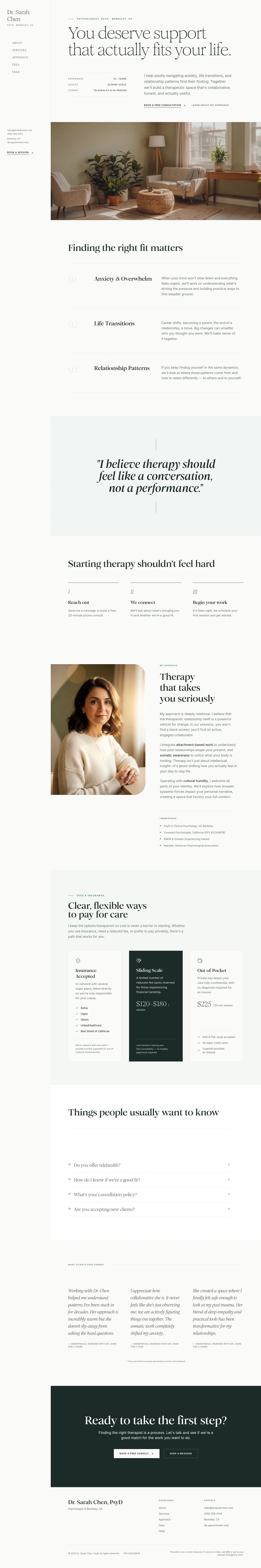 Therapy practice website built by Smart Web Services