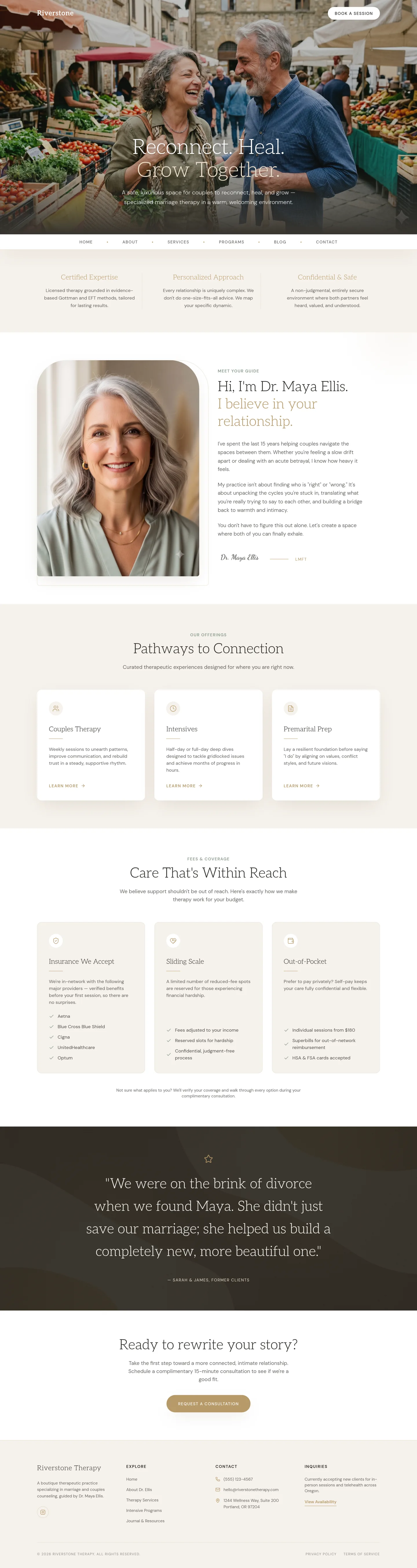 Couples therapy practice website built by Smart Web Services